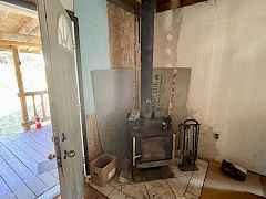 Front door and woodstove