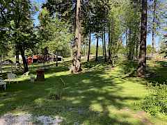 Backyard with barn